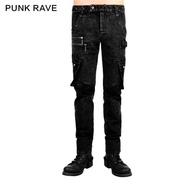 Neues Design Baumwolle Schwarz Jean Punk Hose Für Männer