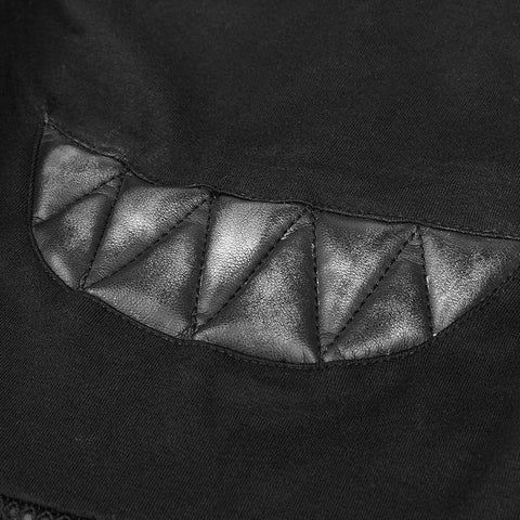 Black Rivets Puff Printing Strickkragen Herren Ärmellose Punk Weste