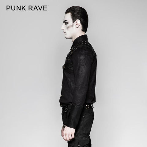 Heavy Metal Textur Schulter Lederbeschichtung Punk Shirts