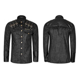 Heavy Metal Textur Schulter Lederbeschichtung Punk Shirts