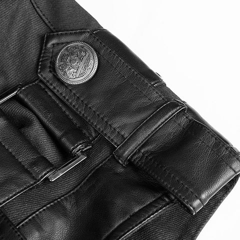 Militäruniform Cross Belt Inelastic Laminating Denim Punk Weste