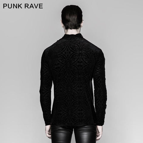Wunderschöne elastische quadratische Muster Langarm Gothic T-Shirts