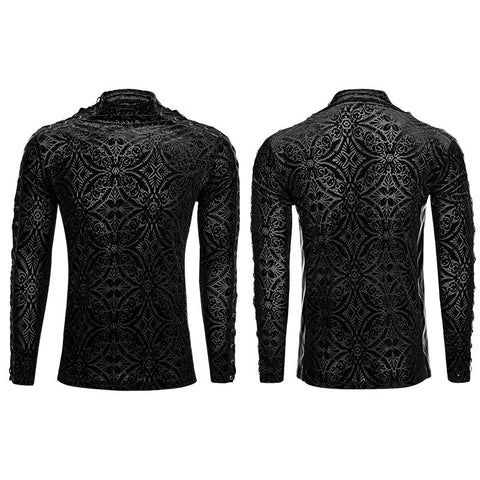 Wunderschöne elastische quadratische Muster Langarm Gothic T-Shirts