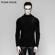 Wunderschöne elastische quadratische Muster Langarm Gothic T-Shirts