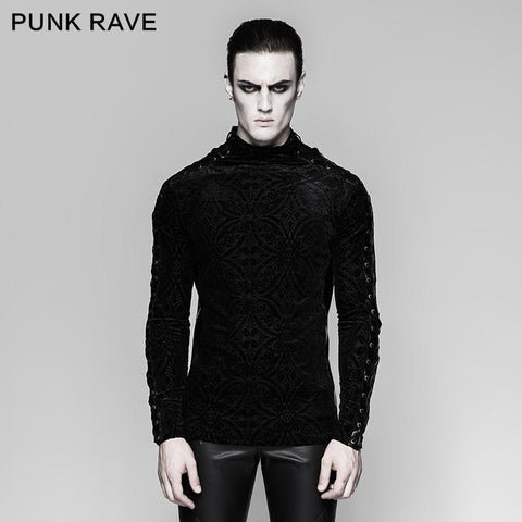 Wunderschöne elastische quadratische Muster Langarm Gothic T-Shirts