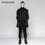 Spitzen Puff Ärmel Brokat Schwalbenschwanz Männer Gothic Shirt