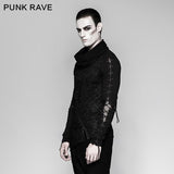 Rock Zipper High Collar Kordelzug Langarm Punk T-Shirts
