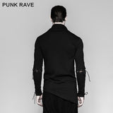 Rock Zipper High Collar Kordelzug Langarm Punk T-Shirts