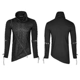 Rock Zipper High Collar Kordelzug Langarm Punk T-Shirts