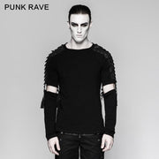 Abnehmbare Ärmel Cotton Punk T-Shirts im europäischen Stil