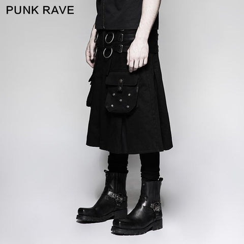 Big Pockets Herren Kilts Metallic Middle Punk Rock