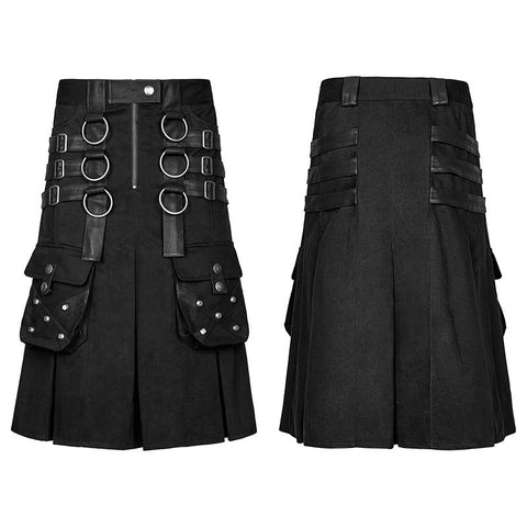 Big Pockets Herren Kilts Metallic Middle Punk Rock