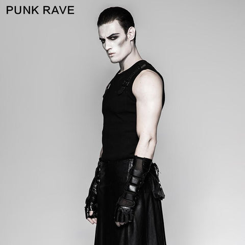 Punk Zubehör Länge Zarte Mesh Leder Herrenhandschuhe