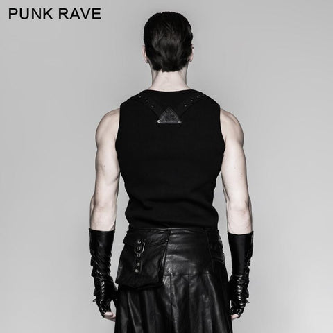 Punk Zubehör Länge Zarte Mesh Leder Herrenhandschuhe