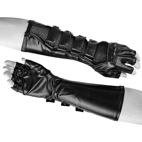 Punk Zubehör Länge Zarte Mesh Leder Herrenhandschuhe