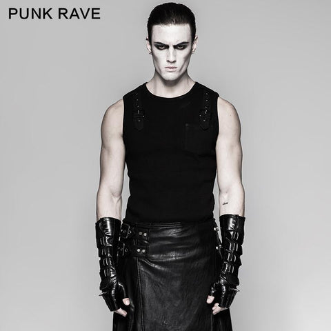 Punk Zubehör Länge Zarte Mesh Leder Herrenhandschuhe