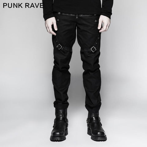 Straight-Leg Hose Herren Verschlüsse Metall Punk Hose