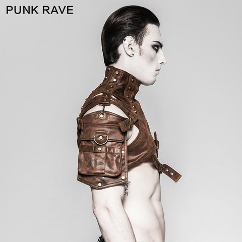 Punk Zubehör Soldat Eng anliegende männliche Schulterrüstung