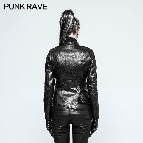 Motorrad Eng anliegende Leder Punk Punk Jacke für Frauen