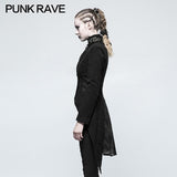 Frauen Schwalbenschwanz Kammgarn Black Punk Jacke mit Bronze Zubehör