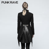 Frauen Schwalbenschwanz Kammgarn Black Punk Jacke mit Bronze Zubehör