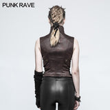 Schwarze Leder Punk Weste Weste Frauen Slim Joker Style