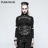 Schwarze Leder Punk Weste Weste Frauen Slim Joker Style