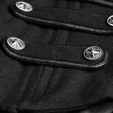 Kammgarn Long Punk Mantel Revers Kragen Militäruniform für Frauen