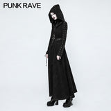 Frauen Dark Angel Long Gothic Mantel Hooded Fake Two Piece