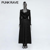 Frauen Dark Angel Long Gothic Mantel Hooded Fake Two Piece