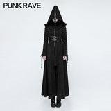 Frauen Dark Angel Long Gothic Mantel Hooded Fake Two Piece