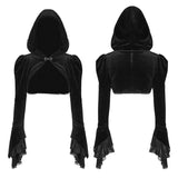 Mode Luxus Samt Kapuze Kurz Gothic Mantel für Frauen