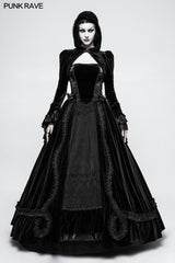 Mode Luxus Samt Kapuze Kurz Gothic Mantel für Frauen