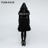 Sweet Lolita Style Velvet Hooded Gothic Mantel mit gestufter Spitze