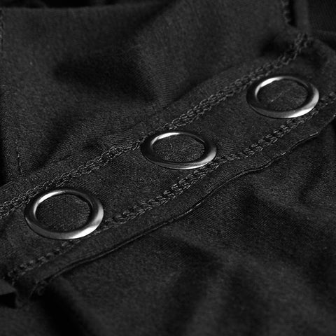 Dünne sexy schwarze Mesh Punk T-Shirts Schneider Netzwerk Mutil Split Design