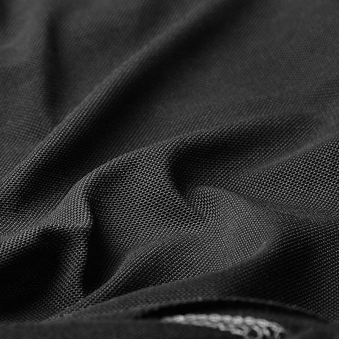 Dünne sexy schwarze Mesh Punk T-Shirts Schneider Netzwerk Mutil Split Design