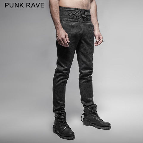 Black Spring New Chinese Knot Skinny Gothic Hosen für Männer