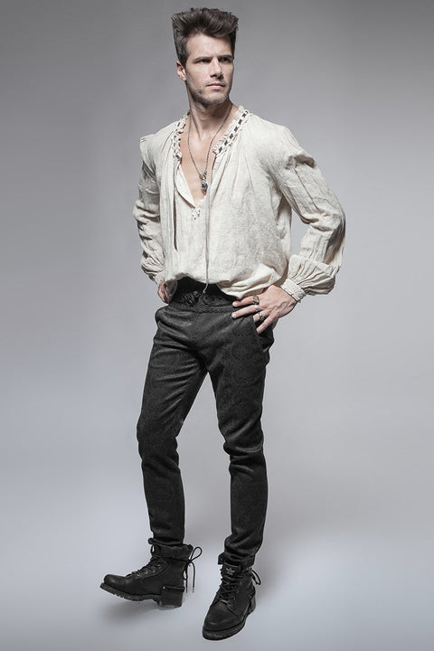 Black Spring New Chinese Knot Skinny Gothic Hosen für Männer