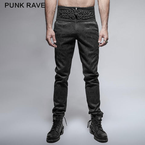 Black Spring New Chinese Knot Skinny Gothic Hosen für Männer