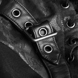 Steampunk Anti-Straps Langarm-Punk-T-Shirts mit hohem Halskragen