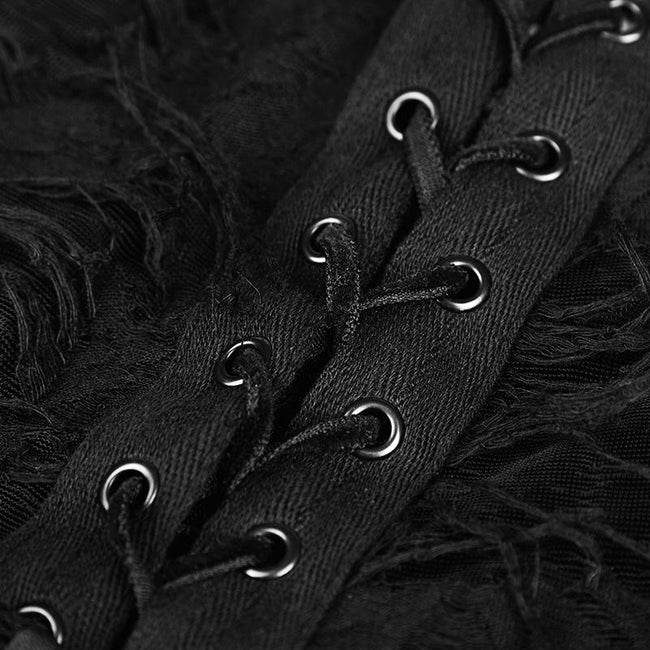 Vintage Rose Lace Mesh schwarz lange gotische Kleider mit Multi-Split-Design