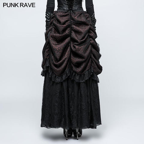 Wunderschöner Flame Jacquard Gothic Rock mit Bubble Lace Hem