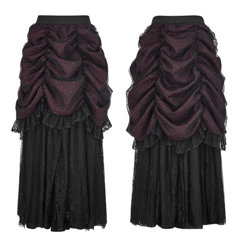 Wunderschöner Flame Jacquard Gothic Rock mit Bubble Lace Hem
