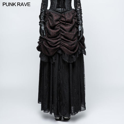 Wunderschöner Flame Jacquard Gothic Rock mit Bubble Lace Hem