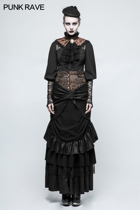 Schwarze Dual-Use Lace Punk Accessoires Krawatte für Frauen