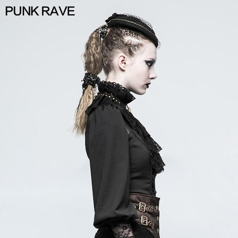 Schwarze Dual-Use Lace Punk Accessoires Krawatte für Frauen
