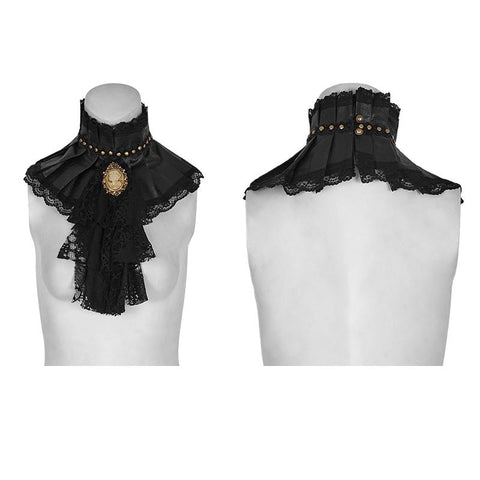 Schwarze Dual-Use Lace Punk Accessoires Krawatte für Frauen