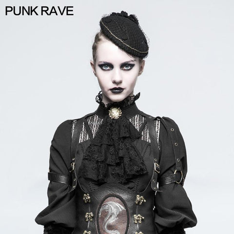 Schwarze Dual-Use Lace Punk Accessoires Krawatte für Frauen