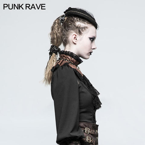 Schwarze Dual-Use Lace Punk Accessoires Krawatte für Frauen