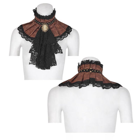 Schwarze Dual-Use Lace Punk Accessoires Krawatte für Frauen